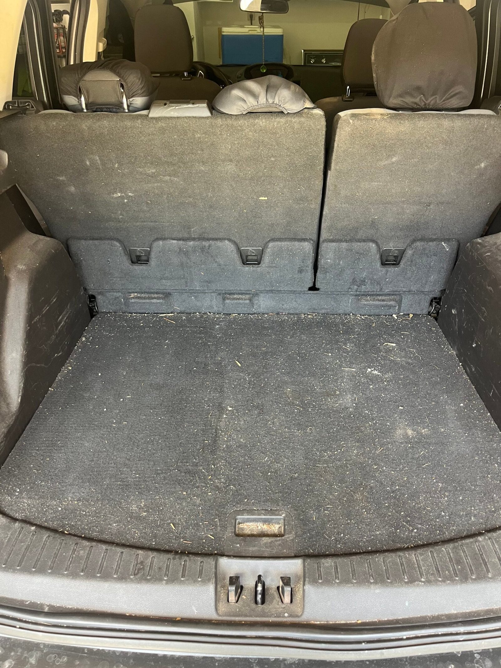 Interior detailing before carpet shampoo and extraction cleaning