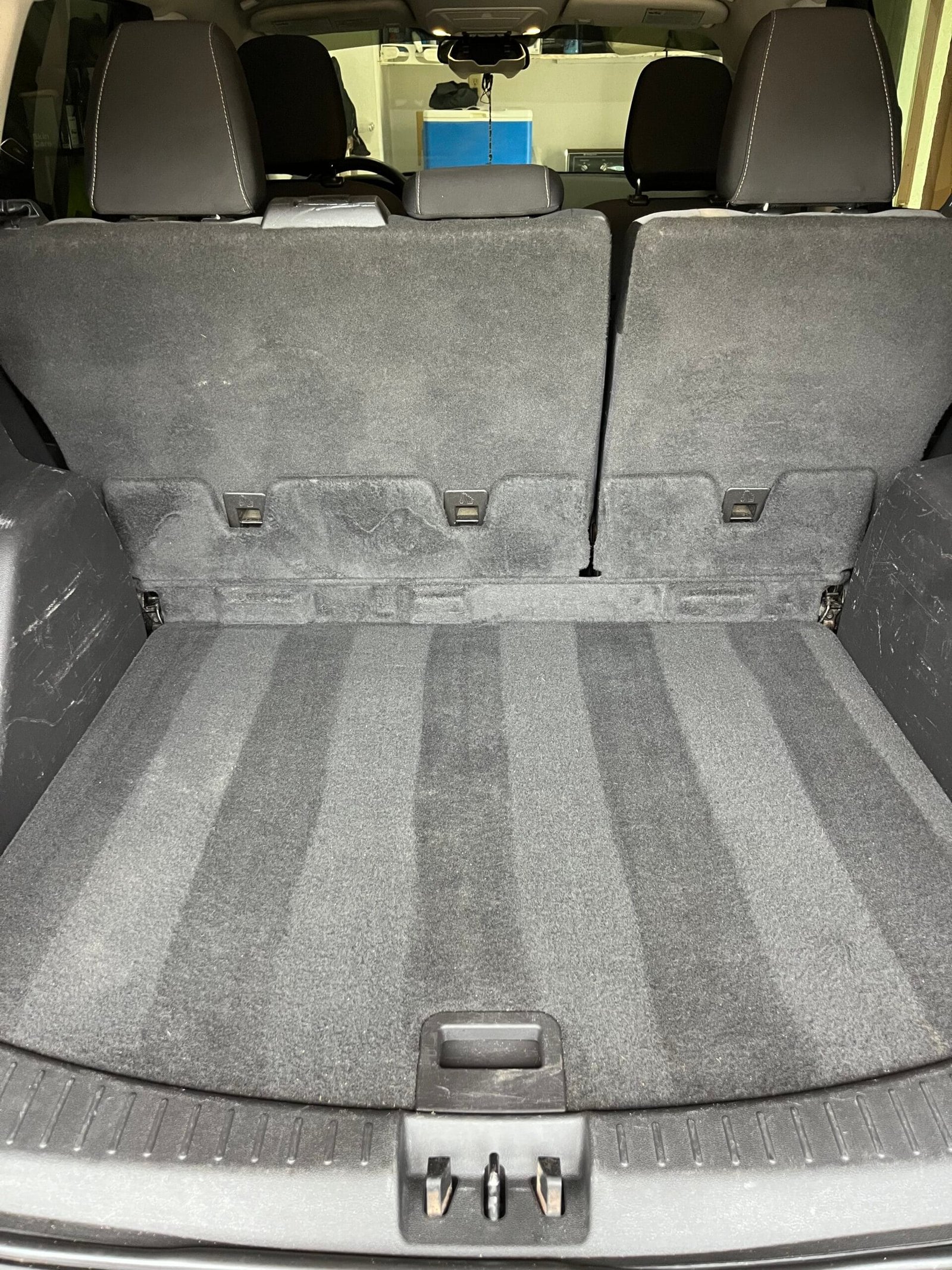 Interior after carpet cleaning shampoo and extraction