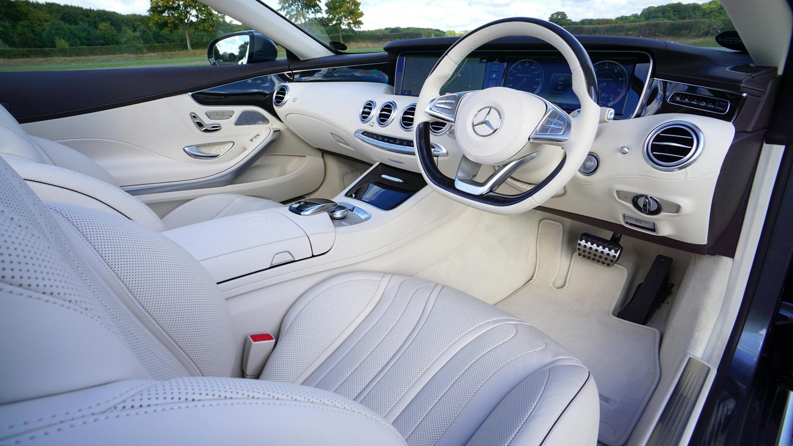 Clean white car interior and carpet